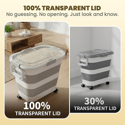 25-35Lbs Rice Container, Collapsible Food Storage Containers
