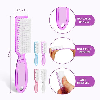 12 Pcs Handle Grip Cleaning Brushes, Hand Fingernail Nail Scrub Manicure Brush