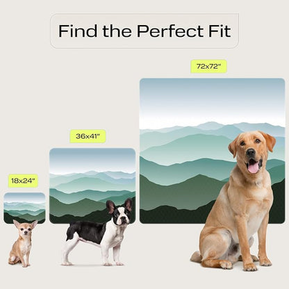 PetSpy Washable Pee Pads for Dogs - Waterproof Reusable Puppy Pads No-Slip Surface - Stylish Dog Potty Training Pads Protect Against Leakage (Landscape, 1 Pack - 72" x 72")