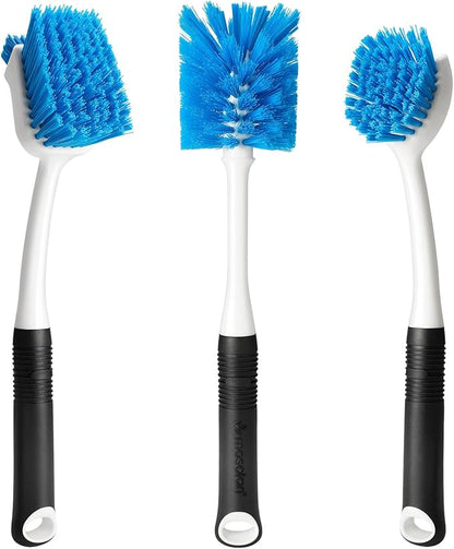 Dish Brush Set of 3 with Water Bottle Brush, Dish Scrub Brush and Scrubber Brush