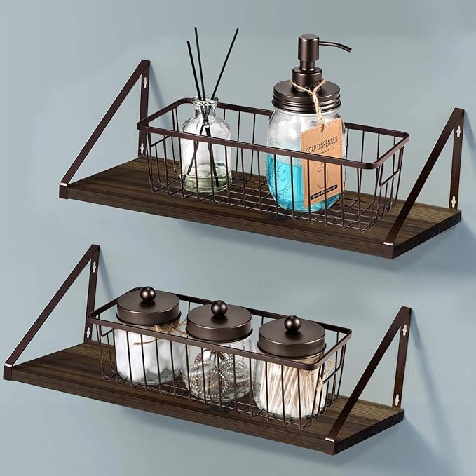 Farmhouse Metal Wire Bin Basket