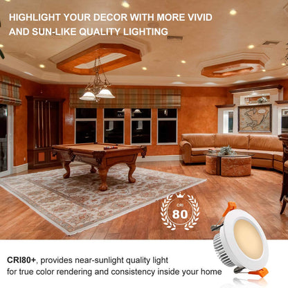 YGS-Tech Smart 3 Inch LED Recessed Lighting RGB WiFi Downlight, 5W Compatible with Alexa and Google Home, Dimmable RGB & CCT 2700-6500K Color Changing, 120V Ceiling Light with LED Driver (4 Pack)