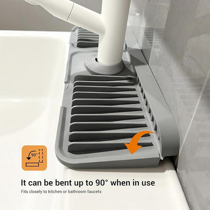 Faucet Mat for Kitchen Sink, 17.7"X5.5" Silicone Sink Splash Guard