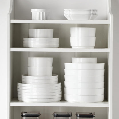 MALACASA 12 Pieces Porcelain Dinnerware Set, Modern White Dish Set for 4, Premium Serving Plates and Bowls Sets, Chip and Scratch Resistant Dishware Sets Kitchen Dishes Dining Ware Set, Series LEAH