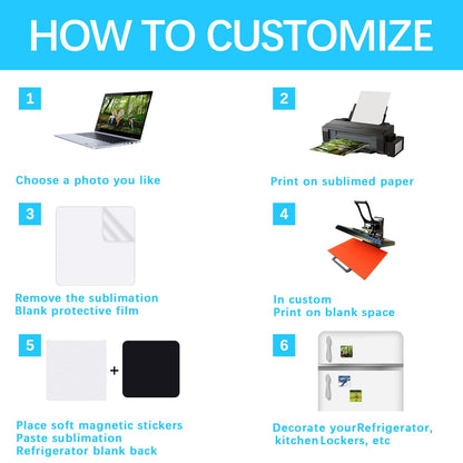 50 PCS Sublimation Magnet Blanks Metal Products Bulk Square 25 Metal Sublimation Blanks and 25 Magnets 3x3 inch Sublimation Fridge Magnet Aluminum Sign Blanks for Kitchen Office Decorative
