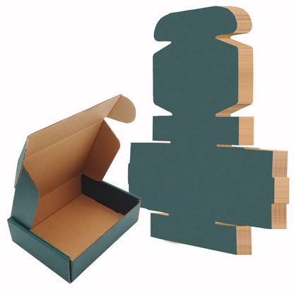 Green Recyclable Cardboard Small Gift Mailer Boxes for Shipping Packaging Craft Gifts Giving Products (25 Pack, 7.2 x 5.2 x 2 Inch)