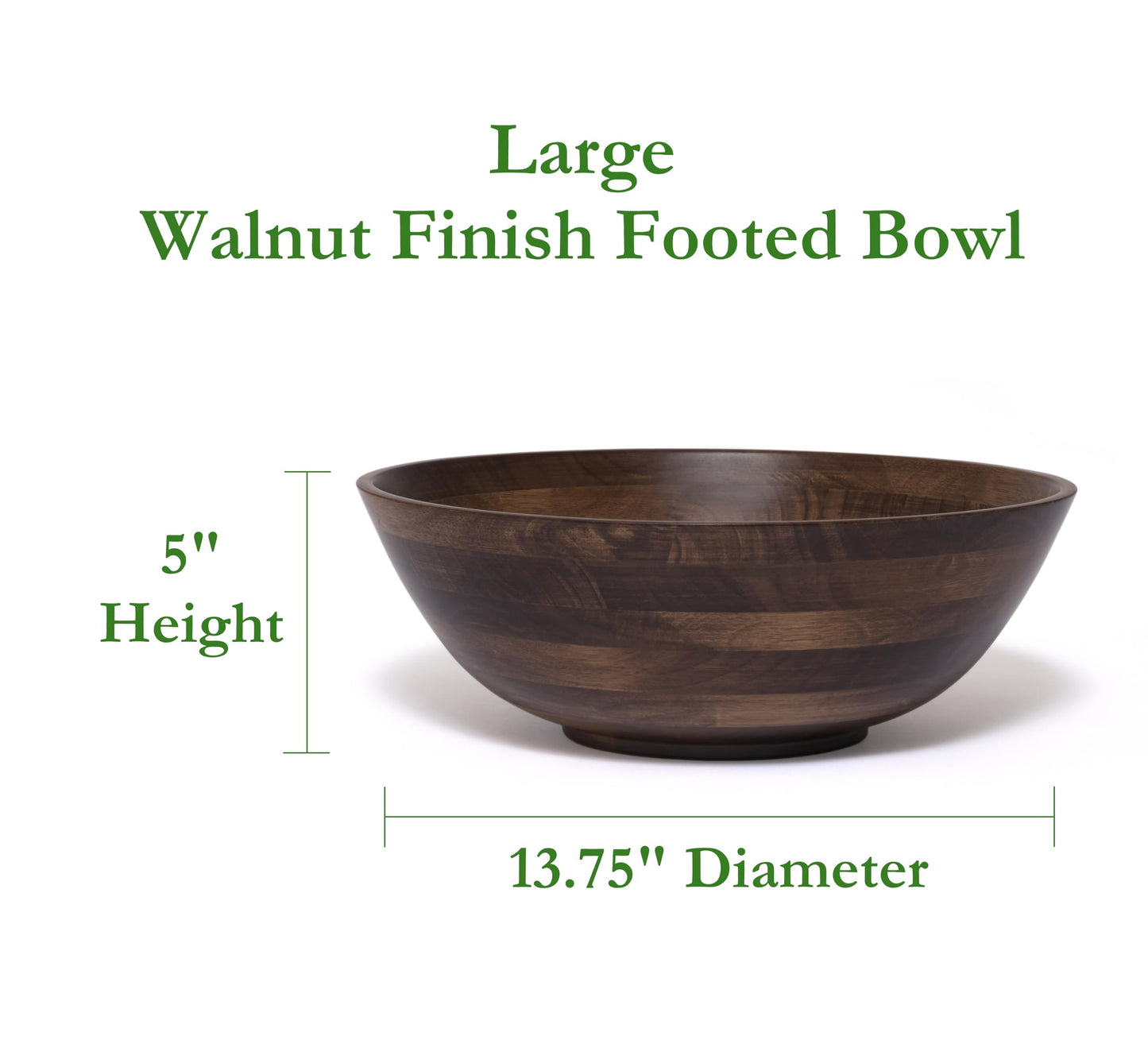 Lipper International Walnut finished 14" Salad Bowl, Large - Single Bowl (274WN)