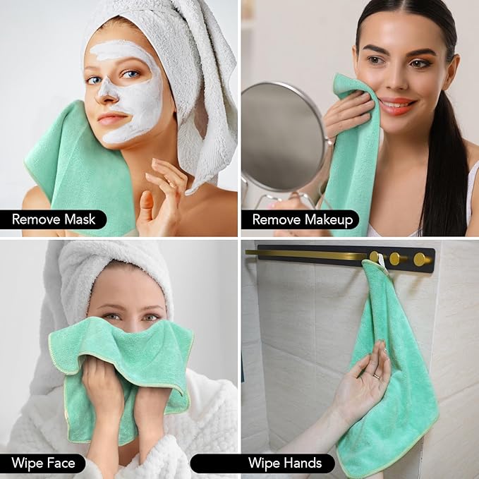 SINLAND Microfiber Facial Cloths Fast Drying Washcloth 12inch x 12inch