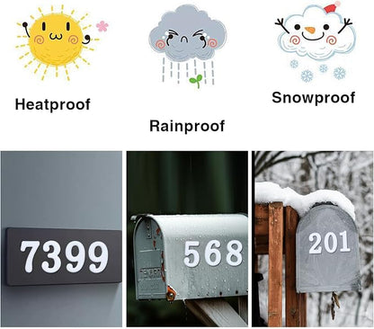 opasyo 30 Pieces Mailbox Numbers for Outside 2 inch 0-9 Self-Adhesive Mail Box Numbers,3D Gold House Numbers for Mailbox, Apartment, House, Trash Bins,Office Hotel Room (White, 2inch)