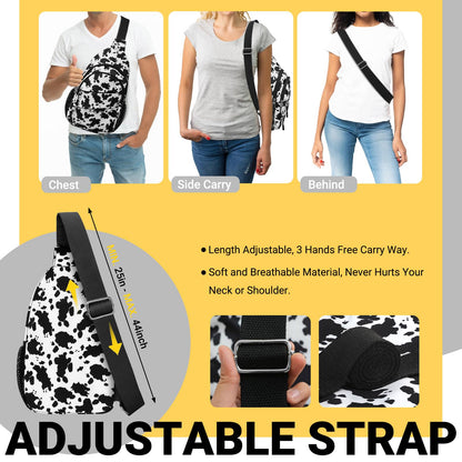 Tuwubi Crossbody Bags for Women, Sling Bag for Men, Small Hiking Backpack Anti Theft Lightweight for Outdoors Travel (M, Black)