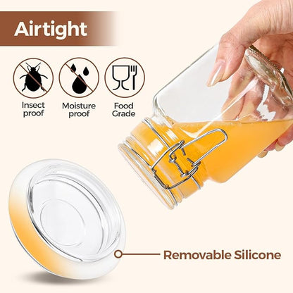 ComSaf Small Glass Jars with Airtight Lid Set of 6, Spice Jars 8 oz, Mason Jars