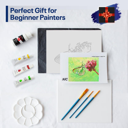Painting4Real DIY Painting Class Kits for Adults with Video Tutorials, Learn to Paint Moth, How to Paint with Acrylic Paint Sets for Adult, 9 Peices Art Set & Painting Supplies Gifts for Mom