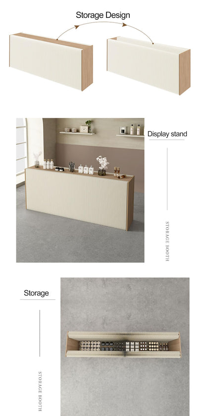 Foldable Pedestal Stand 2 in 1 Storage Cabinet Strong Load-bearing Capacity Paper Display Risers for Party Living Room Decor Exhibition Vendors Booth Craft Show Display (Height 60cm length 1m)