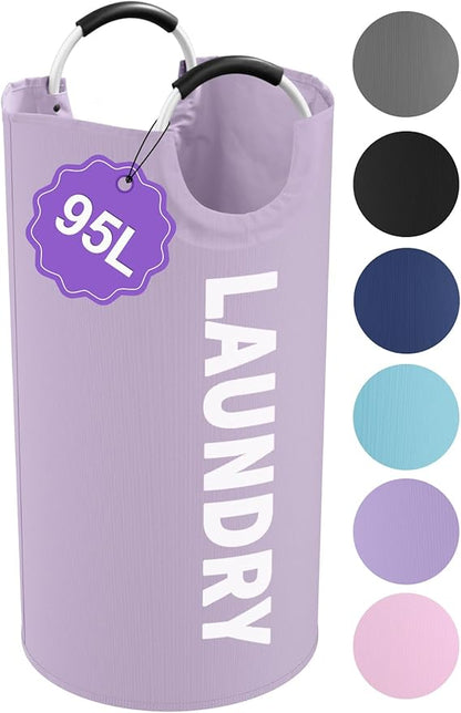 95L Folding Laundry Basket, Large Laundry Hamper