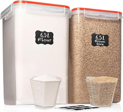 WHITE FEATHER SUPPLIES 2 PC Large Flour Sugar Storage Containers