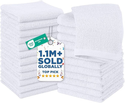 DAN RIVER 24 Pack Wash Cloths for Showering