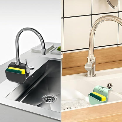 Sponge Holder for Kitchen Sink, Silicone Sink Saddle Caddy Organizer Rack