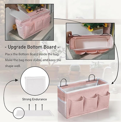 2pcs Light-Style Wall Hanging Storage Bag, Linen Fabric Door Hanging Organizer