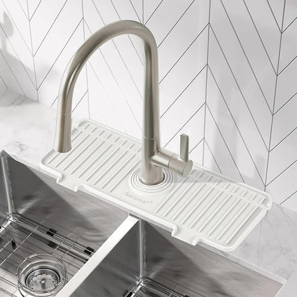 Kitchen Sink Splash Guard, Silicone Faucet Guard & Draining Mat, Bathroom and