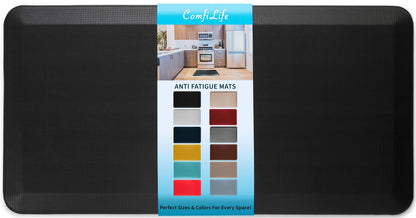 ComfiLife Anti Fatigue Floor Mat – 3/4 Inch Thick Kitchen Mats for Floor, Standing Desk Mat, Kitchen Rug – Comfort at Home, Office – Durable – Stain Resistant – Non-Slip Bottom (20" x 39", Black)
