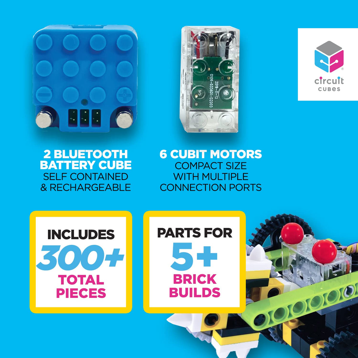 Circuit Cubes Robots Rumble Kit – 2 Player Remote Control Robotics Kit - STEM Learning Toy for Kids Age 8 and Up