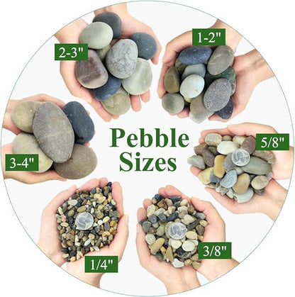 YISZM 10lbs Natural River Rocks, 1/4" Aquarium Gravel Small Rocks for Plants Pea Gravel for Fish Tank, Decorative Pebbles for Gardening, Flower Pots, Vase Fillers, Indoor Water Fountains, Landscaping