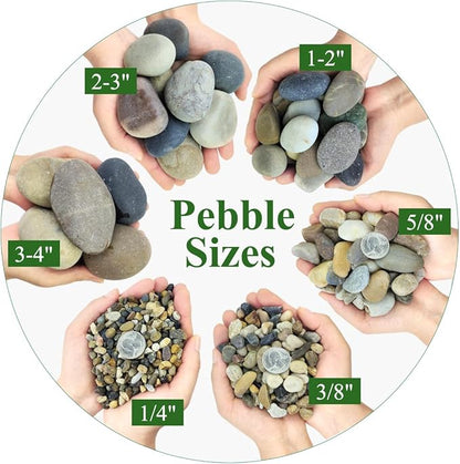 YISZM 2lbs Natural River Rocks for Plants, 3/8" Aquarium Gravel Decorative Polished Mixed Pebbles for Fish Tank, Gardening, Flower Pots, Vase Fillers, Indoor Water Fountains, Landscaping
