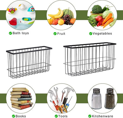 2 Pack Aluminum Foil and Plastic Wrap Organizer,Wall Mounted Cabinet Door Organizer,Kitchen Pantry Organizers and Storage,Wrapping Paper Shelf for Sandwich, Freezer, Ziplock Bag