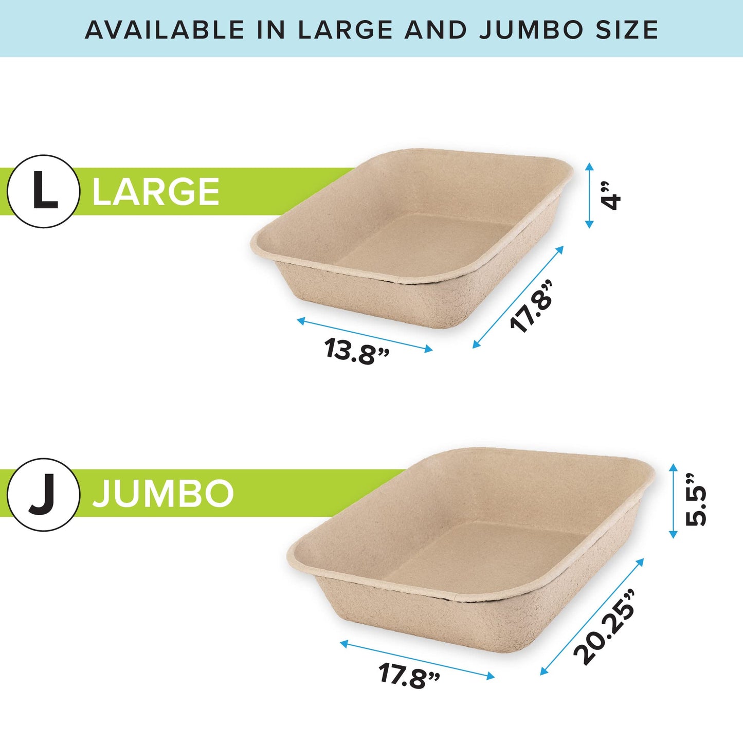 Kitty Sift (6-Pack) Disposable Cat Litter Box, Sustainable, Clean - Large, 6-Pack