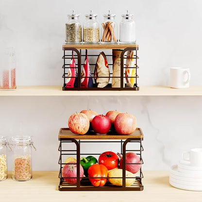 2 Pack Storage Stackable Kitchen Laundry Pantry Organizers, Wall Mount Trash