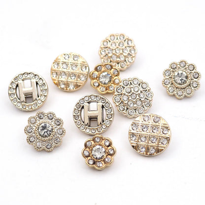 Xiufortion 80PCS Plastic Embellishment Buttons with Rhinestones Set for Coat，Suits，Knitting Sweaters, Sewing Crafting, Replacement, Handmade Crafts stored in a Plastic Box（5 Styles Mixed）