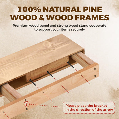 YLYHSST 48x3x7in Solid Wood Floating Shelf – Wood Natural Wall Mounted Fireplace Mantel Shelf – Heavy Duty Decorative Fireplace Mantel for Living Room, Kitchen, Bathroom, Bedroom