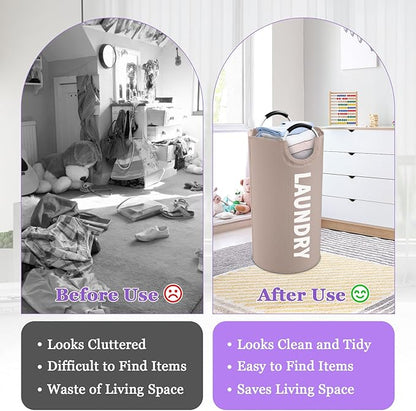 95L Folding Laundry Basket for Singles, Large Laundry Hamper