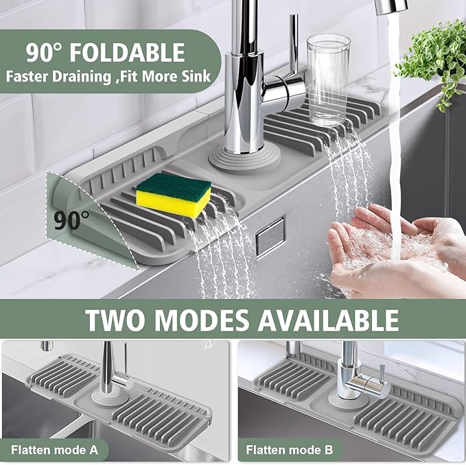 14.6-Inch Kitchen Sink Splash Guard Mat | 7° Slope