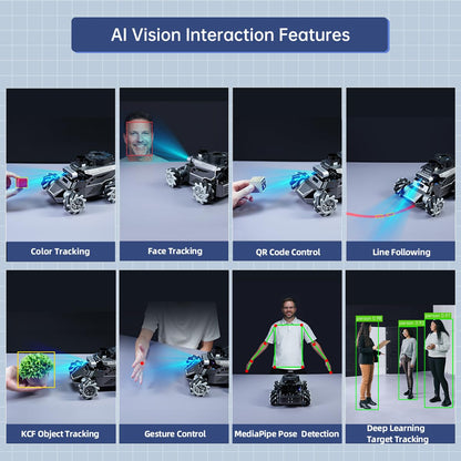 HIWONDER ROS2 Robot Car for Jetson RPi Gemini ChatGPT Large AI Models Depth Camera Lidar SLAM Mapping Autonomous Driving Programming Education Smart AI Robotic Car, ROSOrin Starter Kit(NO Controller)