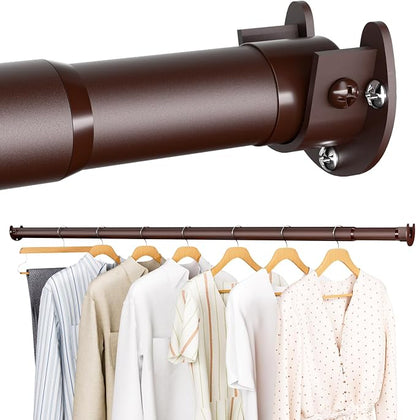 SUTINE Closet Rod - Closet Rods for Hanging Clothes, 17 to 82 inch Adjustable Closet Hanging Rod, Heavy Duty Clothes Rod Clothing Bar, Closet Poles for Hanging Clothes for Wardrobes, Shower Curtain