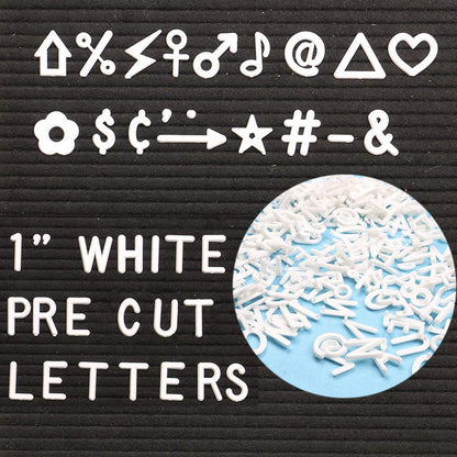 Letters for Letter Board Letters Only, 1 inch White Message Board Letters Felt Letter Board Sign Accessories (378 pcs), 1” Pre Cut Plastic Letterboard Letters Numbers Changeable Menu Board Replacement