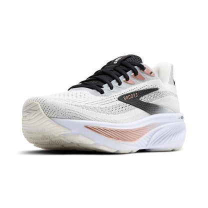 Brooks Women’s Ghost 17 Neutral Running Shoe - White/Black/Rose Gold - 8 Medium