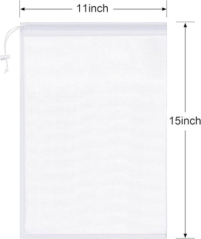 Frienda 6 Pieces Mesh Stuff Sack, 11 x 15 Inch Durable Nylon Drawstring Laundry