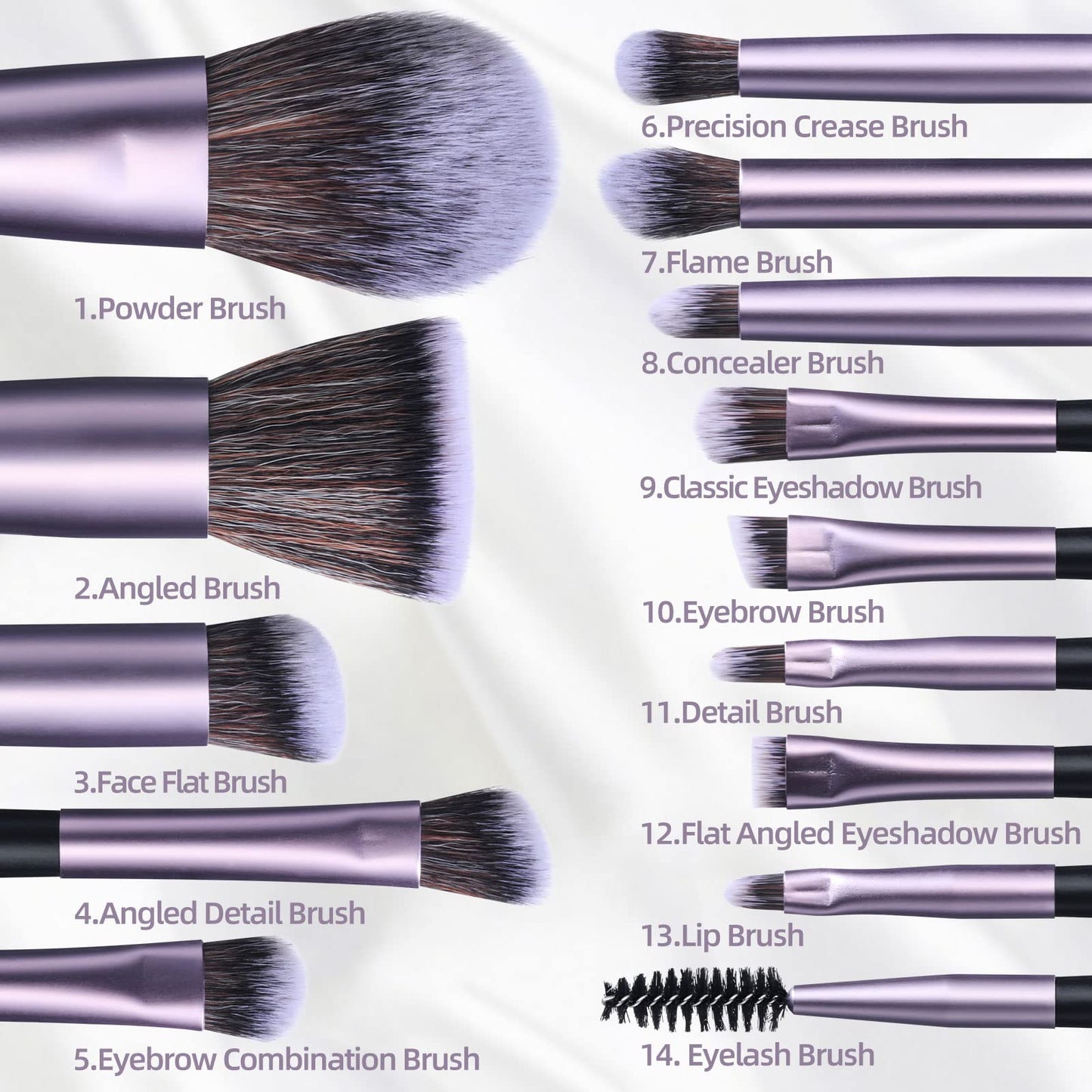 BS-MALL Travel Makeup Brush Set Foundation Powder Concealers Eye Shadows Makeup Set with LED light Mirror 14 Pcs (Green)