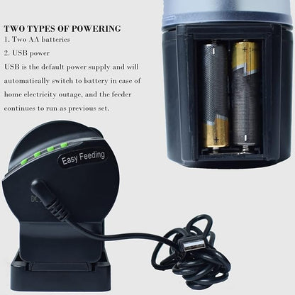 DXOPHIEX WiFi Fish Feeder Automatic Fish Feeder Automatic Dispenser Vacation for Aquarium and Turtle Tank with Feeding Ring