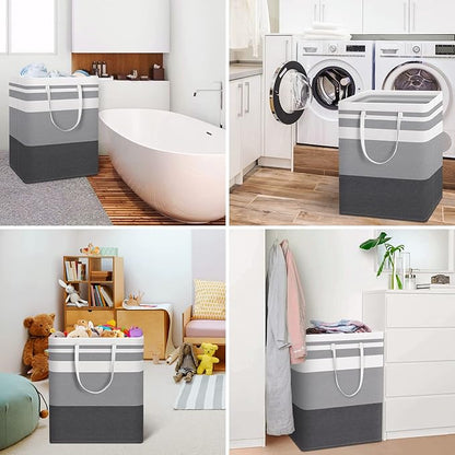 HomeHacks 4-Pack Large Laundry Basket, Waterproof, Freestanding Laundry Hamper