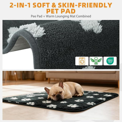 KOOLTAIL Washable & Waterproof Dog Whelping Pad for Small Dogs, Super Absorbent & Soft Warm Plush Puppy Pads Potty Training, Quick Dry Reusable Pet Mats for Whelping Box Supplies,Playpen,Crate,18"*24"