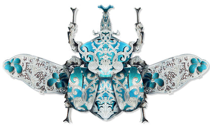 Piececool 3D Metal Puzzles for Adults, Rhinoceros Beetle 3D Model Building Kits Insect Themed Brooch Assembling DIY Crafts Creative Birthday Gifts,22Pcs