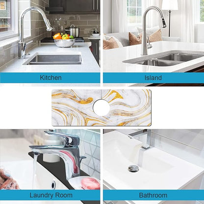 Kitchen Sink Splash Guard Faucet Mat Super Absorbent Fast Drying Mat Sink
