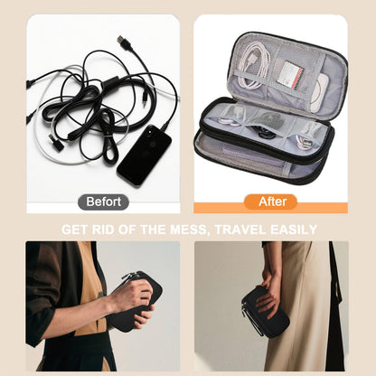 WersaYuu Electronics Organizer Travel Case for Women Men, Cable Organizer Bag Electronics Tech Accessories for Power Bank, SD Card, Cables, Phone