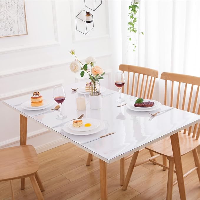 12 x 60 Inch Table Cover Protector - Clear PVC Table Mat, 1.5mm Thick, Vinyl Desk Pad Topper