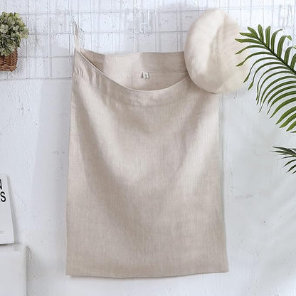 Amazhiyu Pure Linen Over The Door Laundry Hanging Hamper Bag