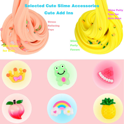 WUHUANIU 15 Pack Mini Slime, Butter Slime Party Favors, Soft Non-Sticky and Stretchy Slime Kit for Classroom Prizes, Christmas Stocking Stuffers, Goodie Bag Stuffers for Kids Boys Girls, N001 N002