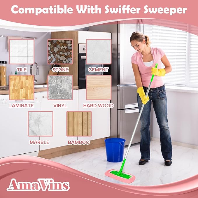 5 Pack Reusable Microfiber Mop Pads Compatible